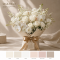 Marawah luxury flower bouquet with ivory, champagne and pearl-inspired blooms by Pearls & Blooms
